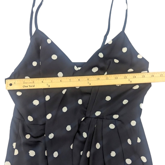 Shona Joy Avery Knot Front Mini Dress Womens 6 Black White Polka Dot Sleeveless - Picture 10 of 13